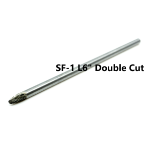 SF-1 L6 Extended Shank Double Cut Tree Shape Radius End Burr 1/4