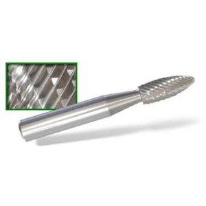 SH-1 Series Flame Shape Carbide Burr 1/4 Head