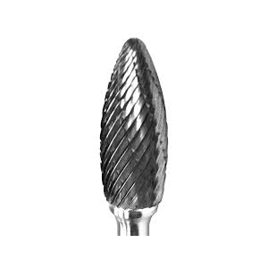 SH-7 Flame Shape Carbide Burr 3/4 Head 1/4 Shank